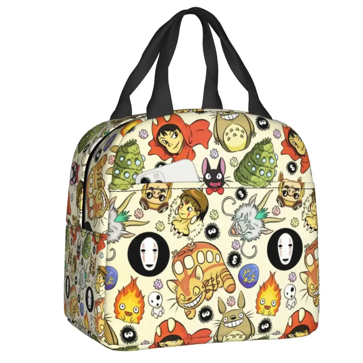 

Аниме Ланч-бокс, многоразовый термо-охладитель для еды, изолированный Тоторо и спирированный Ланч-бокс для женщин, для офиса и работы