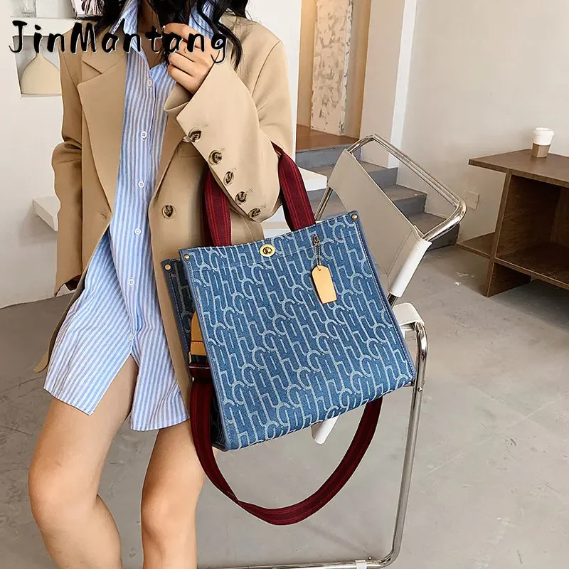 

Canvas Tote Shopping Bag New Versatile Shoulder Crossbody Bags Printed Letters Large Capacity Women's Handbags Travel Storage