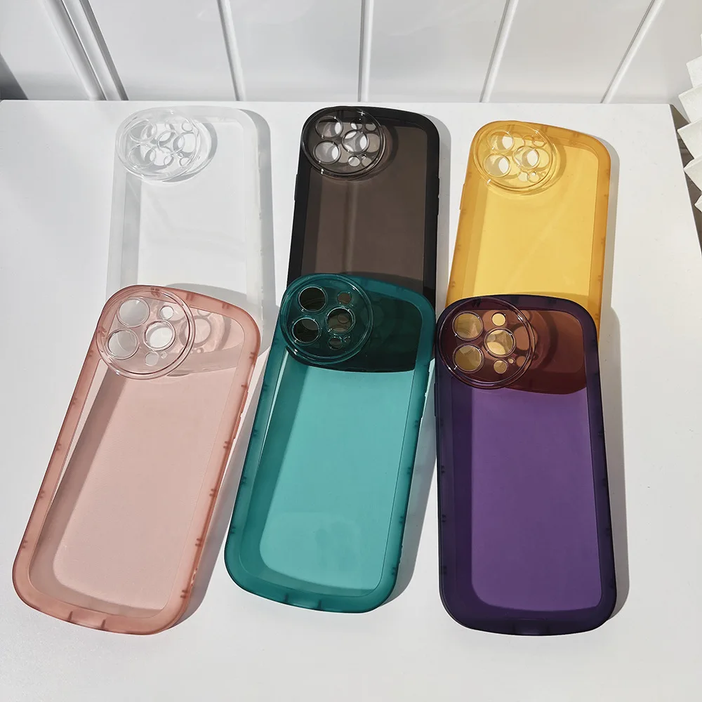 Round Frame Clear Phone Case For iPhone 14 Pro Max Cases iPhone 13 12 11 Pro X XR XS Max 7 8 6 6s Plus SE 2022 2020 Clear Covers