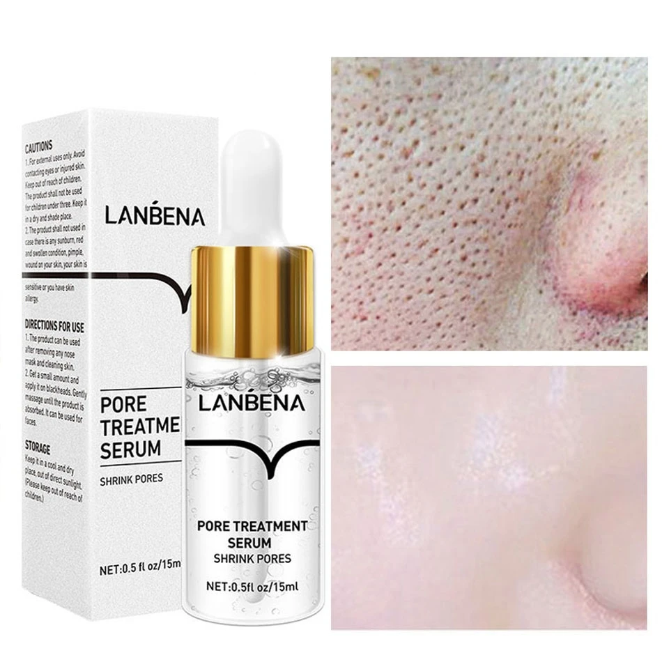 

LANBENA Pore Shrink Serum Hyaluronic Acid Nourish Moisturizing Dryness Repair Face Pores Treatment Essence Liquid Skin Care 15ml