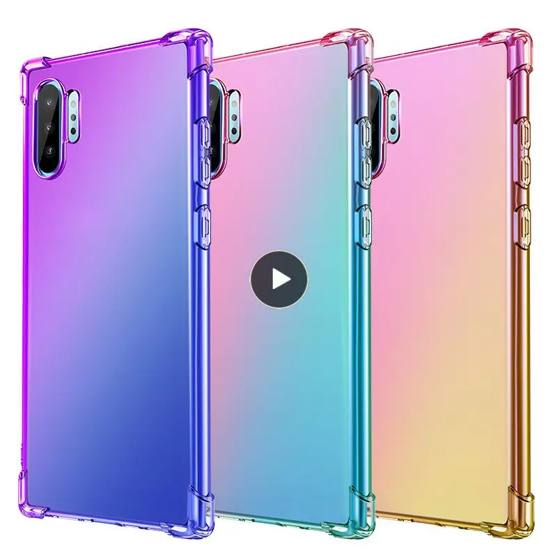 

Applicable to Samsung Note 10pro mobile phone case Note10 gradient color four-corner shatter-resistant cover