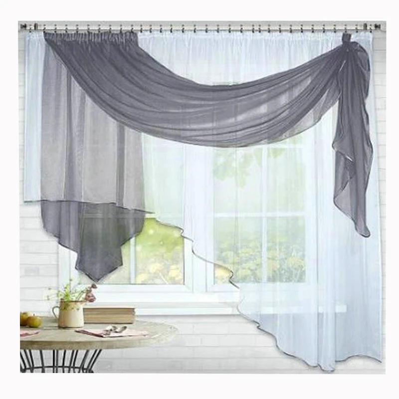 

Europe Scarf Valance Design Luxury Voile Livingroom Kitchen Bedroom Window Treatments Curtain 1PCS