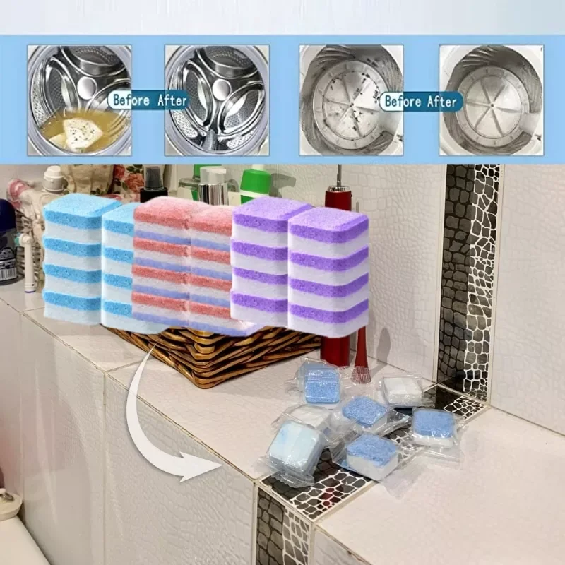 

50/30/20 pcs/Set Washing Machine Cleaner Effervescent Tablet Deep Cleaning Washer Deodorant Remove Stain Detergent Cleaning Tool