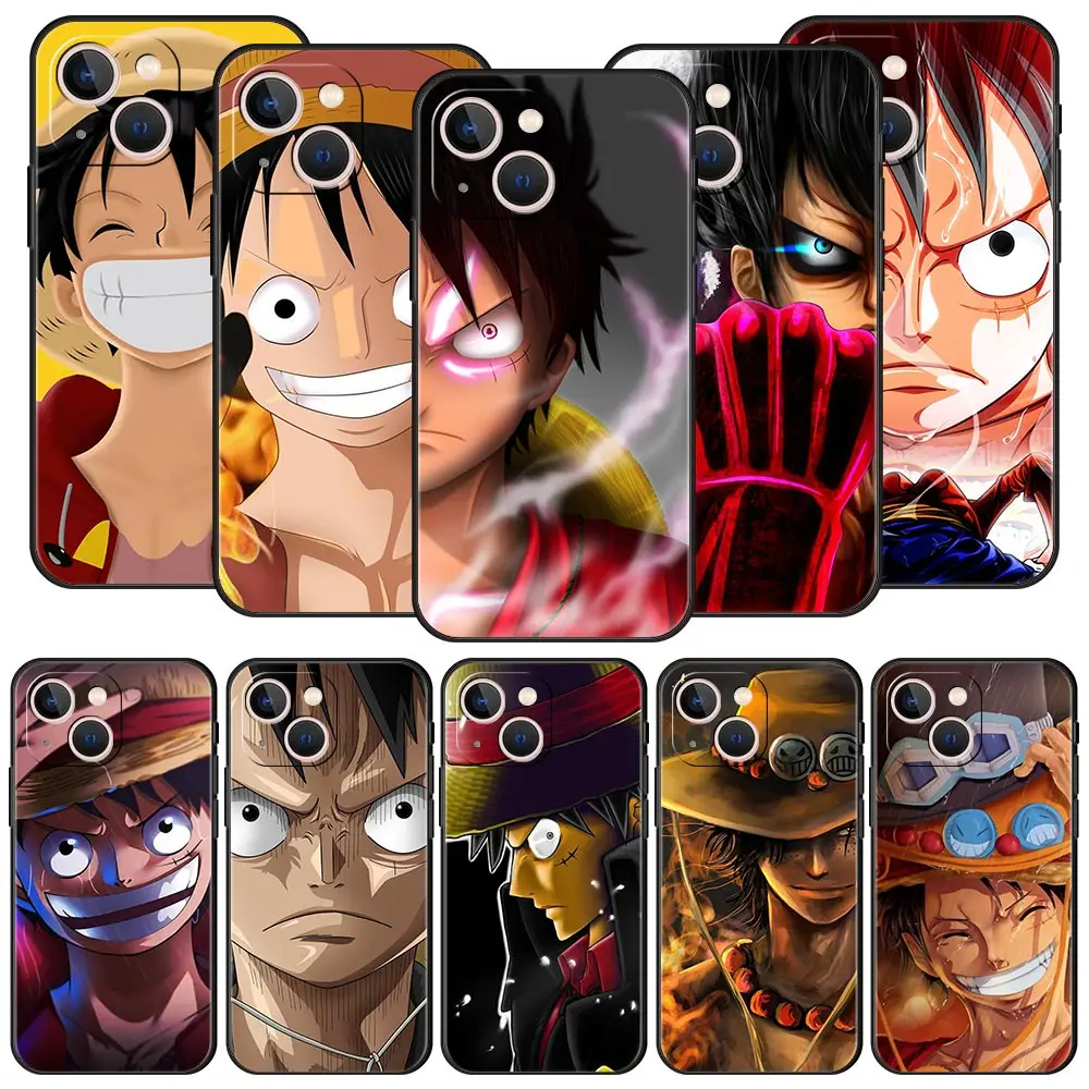

One Piece D. Luffy Anime Luxury Phone Case For iPhone 13 12 11 Pro Max Mini 7 8 Plus Shell For iPhone X XR XS Max SE 2022 Cover