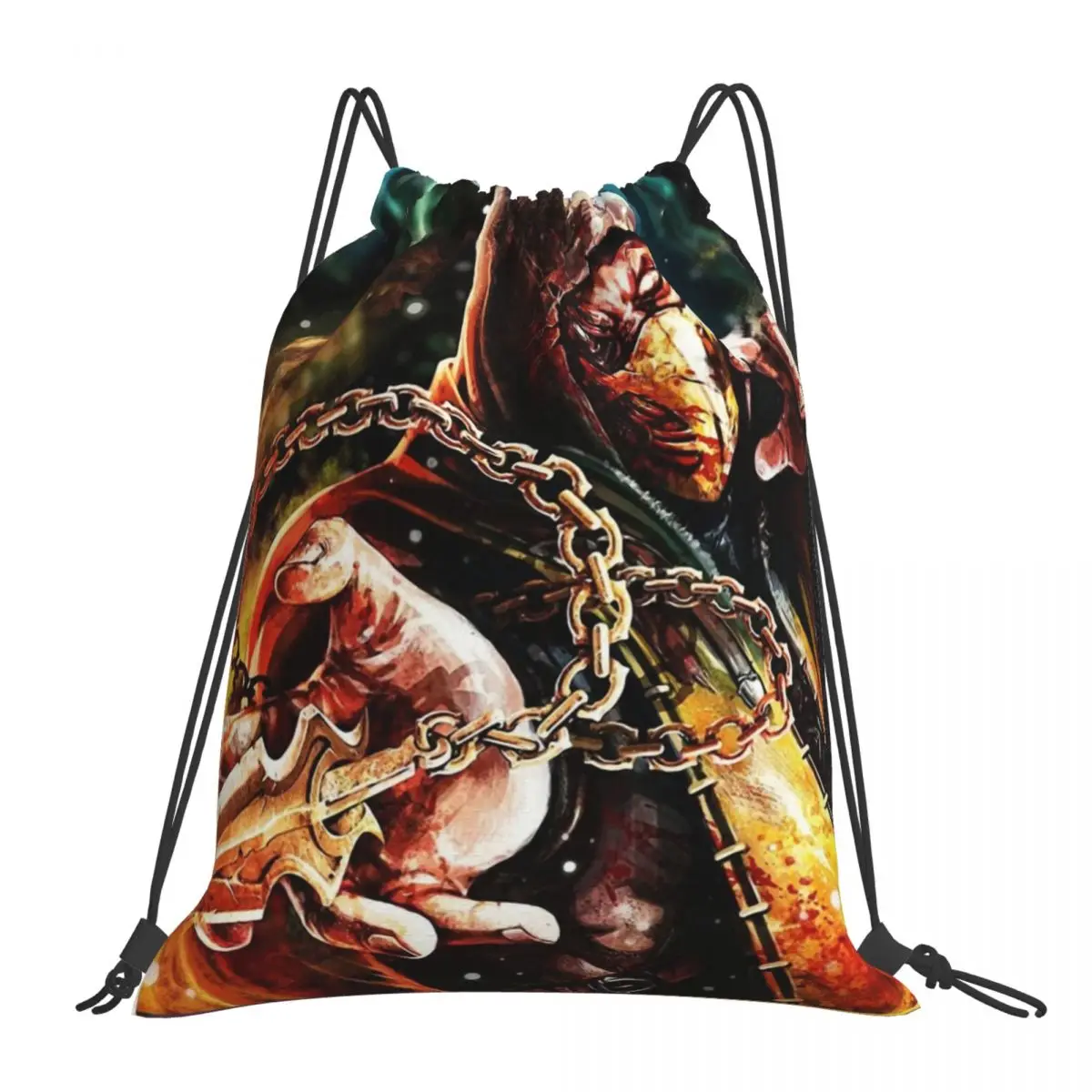 

Mortal Kombat Drawstring Backpack Bag Gym Sport Sackpack Women Men String Cinch Yoga Lightweight Unisex knapsack