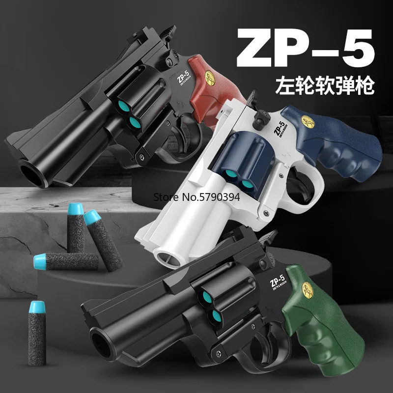 

New ZP5 Revolver Pistol Launcher Safe Soft Bullet Toy Gun Weapon Model Airsoft Pneumatic Shotgun Pistola for Kids Christmas Gift