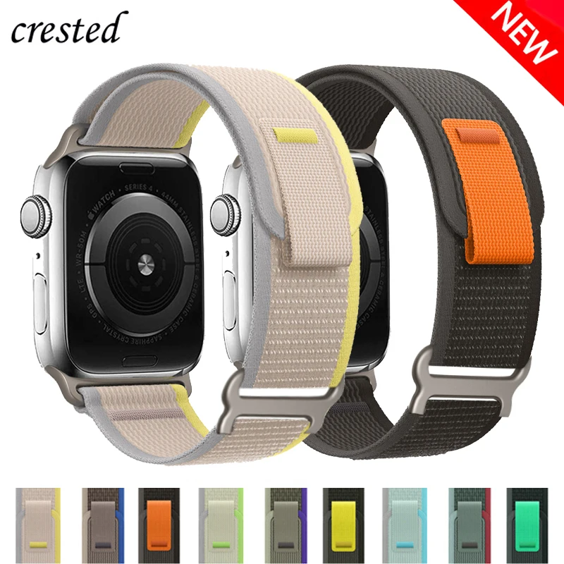 

Ремешок нейлоновый для Apple watch Ultra 2, браслет для iWatch series 9 7 6 5 4 3 se 8, 49 мм 44 мм 40 мм 45 мм 41 мм 38 мм 42 мм 44 45 49 мм