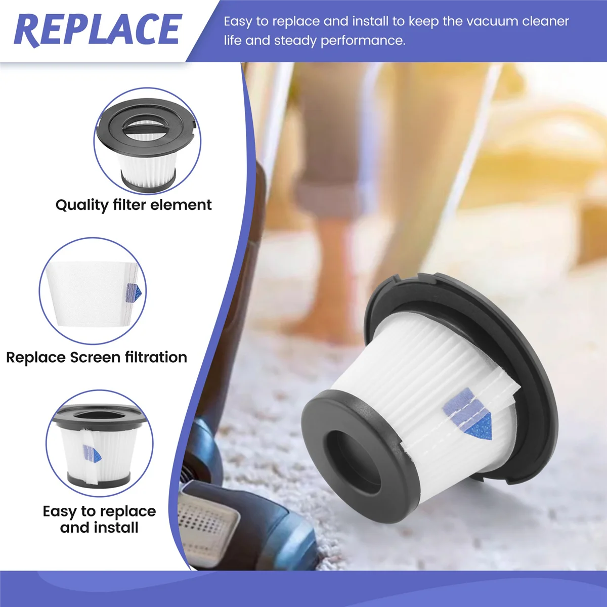 5 шт. сменные Hepa-фильтры для Dibea C17 T6 T1