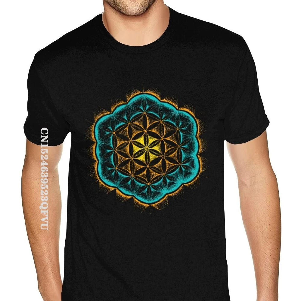 Flower Of Life Dot Tshirt Youth Guy Fashion Designer Tee Shirts Mens Oversized Anime Tshirt Men Cheap Unique Vintage Tee Shirt