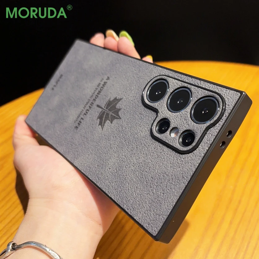 Модный кожаный чехол для телефона с кленовыми листьями Samsung Galaxy s24ультратонкий