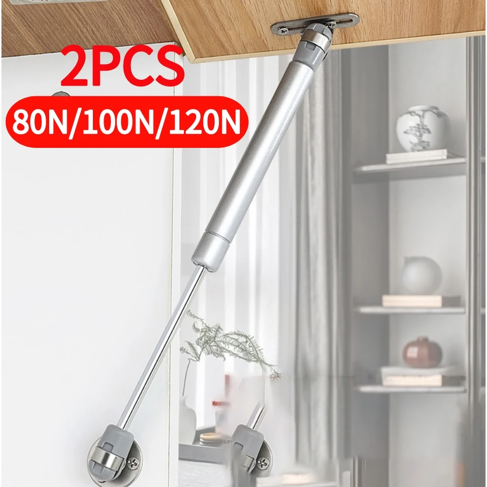 80N/100N/120N гидравлический подъемник для двери мебели, Поддержка мягкого закрытия, 2 шт.