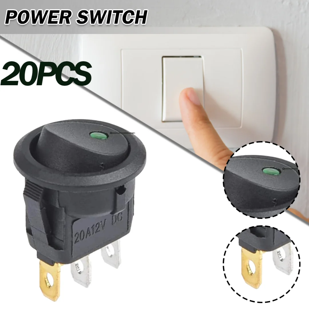 

12 В, 20 А, прочный выключатель питания со стандартным круглым точечным переключателем управления включением и выключением грузовика, универсальные переключатели