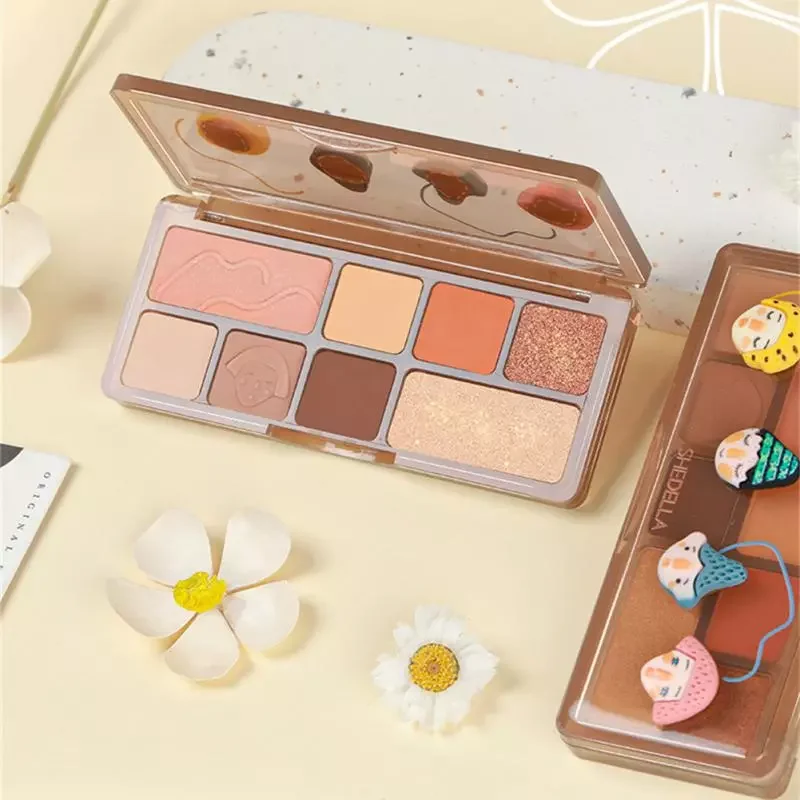

NEW2023 8 Colors Little Human Head Eye Shadow Palette Lasting Natural Color Pearlescent Matte Eye Shadow Korean Cosmetics Makeup