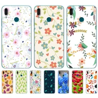 case for huawei honor 8a 8s prime 8c 8x 9x premium lite 10i play 3 cover on huawei y5 y6 y7 y9 2019 pro cartoon plant flower
