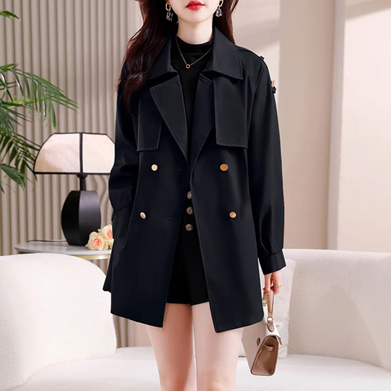 2024 новая популярная двубортная дизайнерская свободная верхняя одежда для женщин