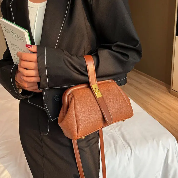 Новая дизайнерская Ретро сумка простая однотонная через плечо Роскошная