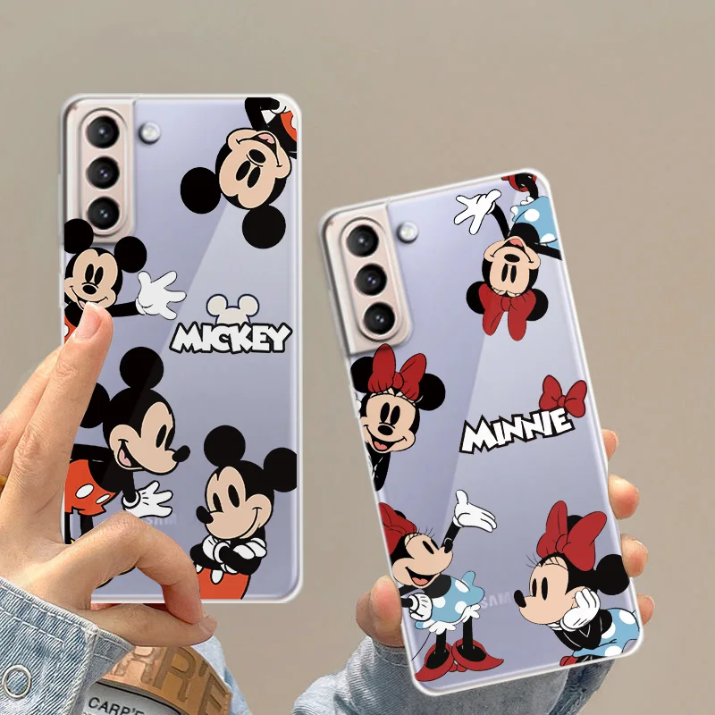 

Mickey Minnie Disney Phone Case For Samsung S8 S9 S10 S20 S21 S22 Plus S10e 5G Lite Ultra FE luxury Transparent Funda Cover Back