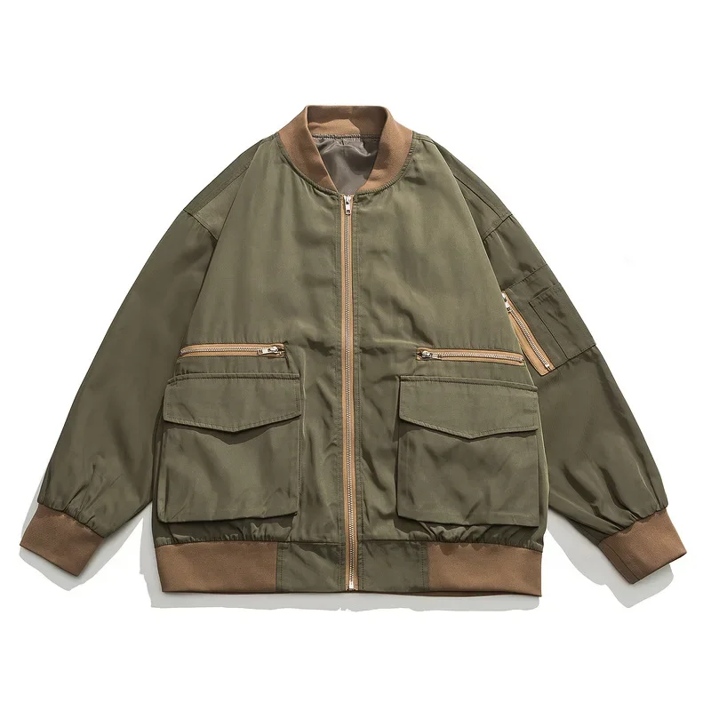 YPRS Men's Wear Japanese Vintage Outdoor Climbing Jacket Loose Fit Oversize Solid Color Multi-Pocket Casual Scene