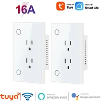 16a tuya wifi smart socket us smart plug 2 ports outlet timing smart life app control voice control works with google home alexa