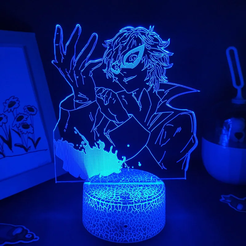 Persona 5 Anime Figure 3d Led Lamp For Bedroom Manga Lava Night Lights Children's Room Decor Kid's Birthday Gifts