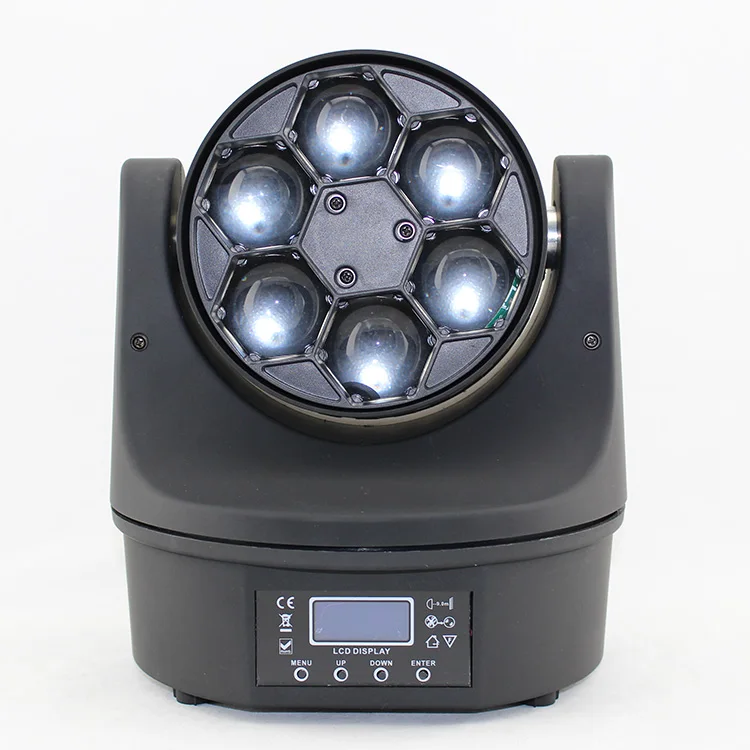 

New Dj Light 6pcs 15w RGBW 4 in 1 Small Bee Eye Mini Beam Led Moving Head