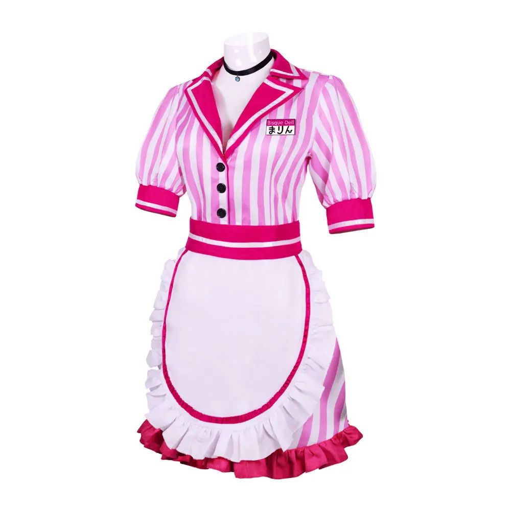Фото Костюм для косплея Марин Китагава из My Dress-Up Darling, полный комплект, наряд горничной-официантки, аниме-костюм для Хэллоуина и карнавальных вечеринок №3