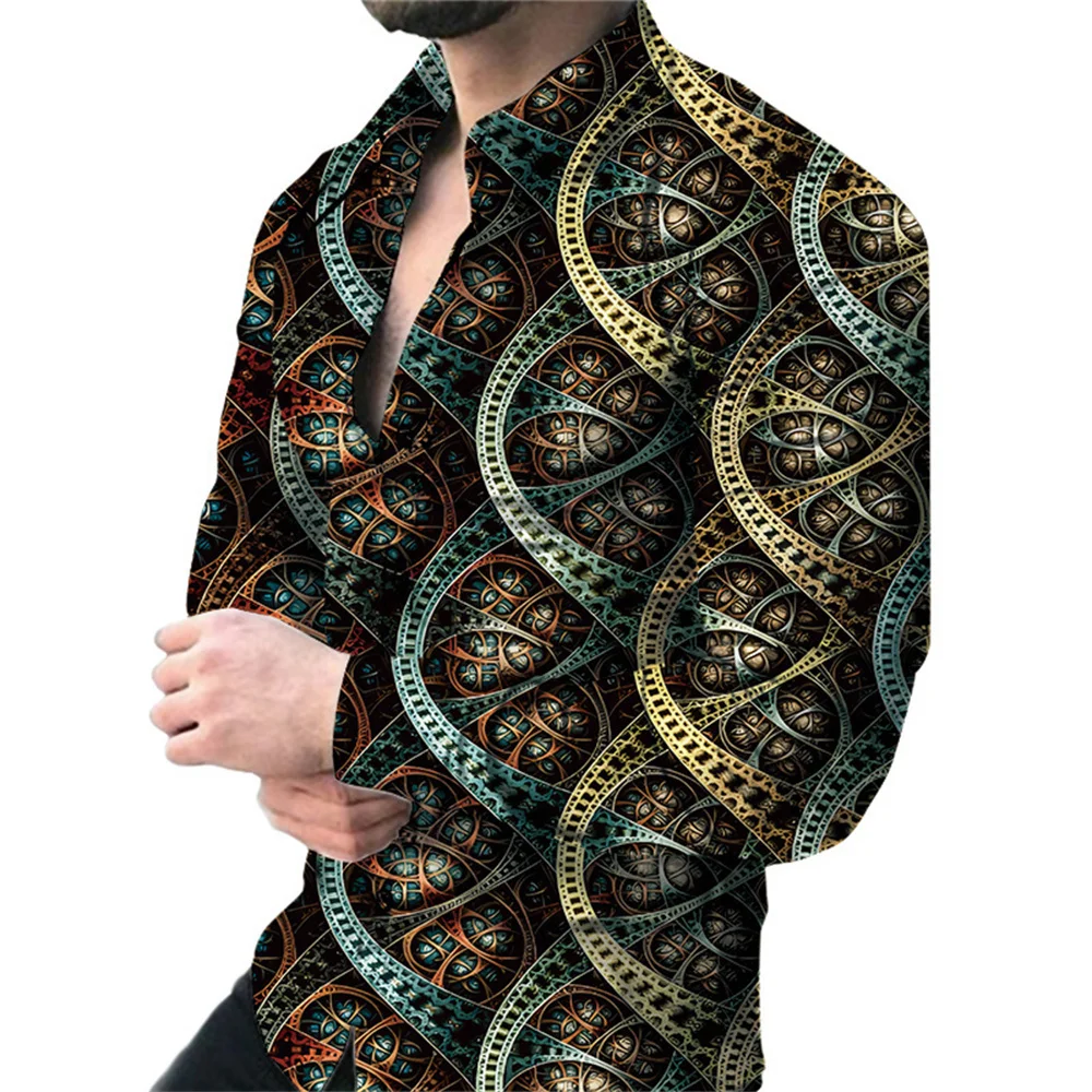 

Fashion Cool 3d Digital Printing Men's Shirts 2022 Apring Autumn New Casual Long Sleeve Turndown Collar Blouse Tops for Men