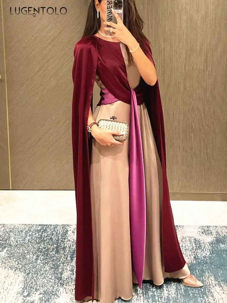 

Элегантные женские комбинезоны с шалью в стиле пэчворк со шнуровкой Новинка Модные женские темпераментные Роскошные широкие брюки с высокой талией для Ближнего Востока