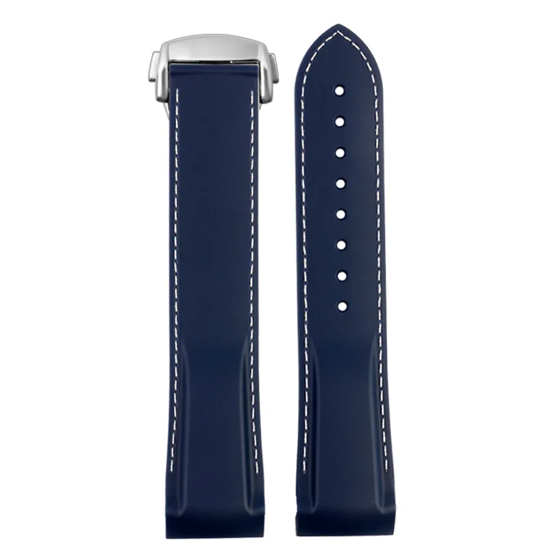Браслет 20 мм 22 для силиконового ремешка Hamilton цвета хаки темно-синий резиновый
