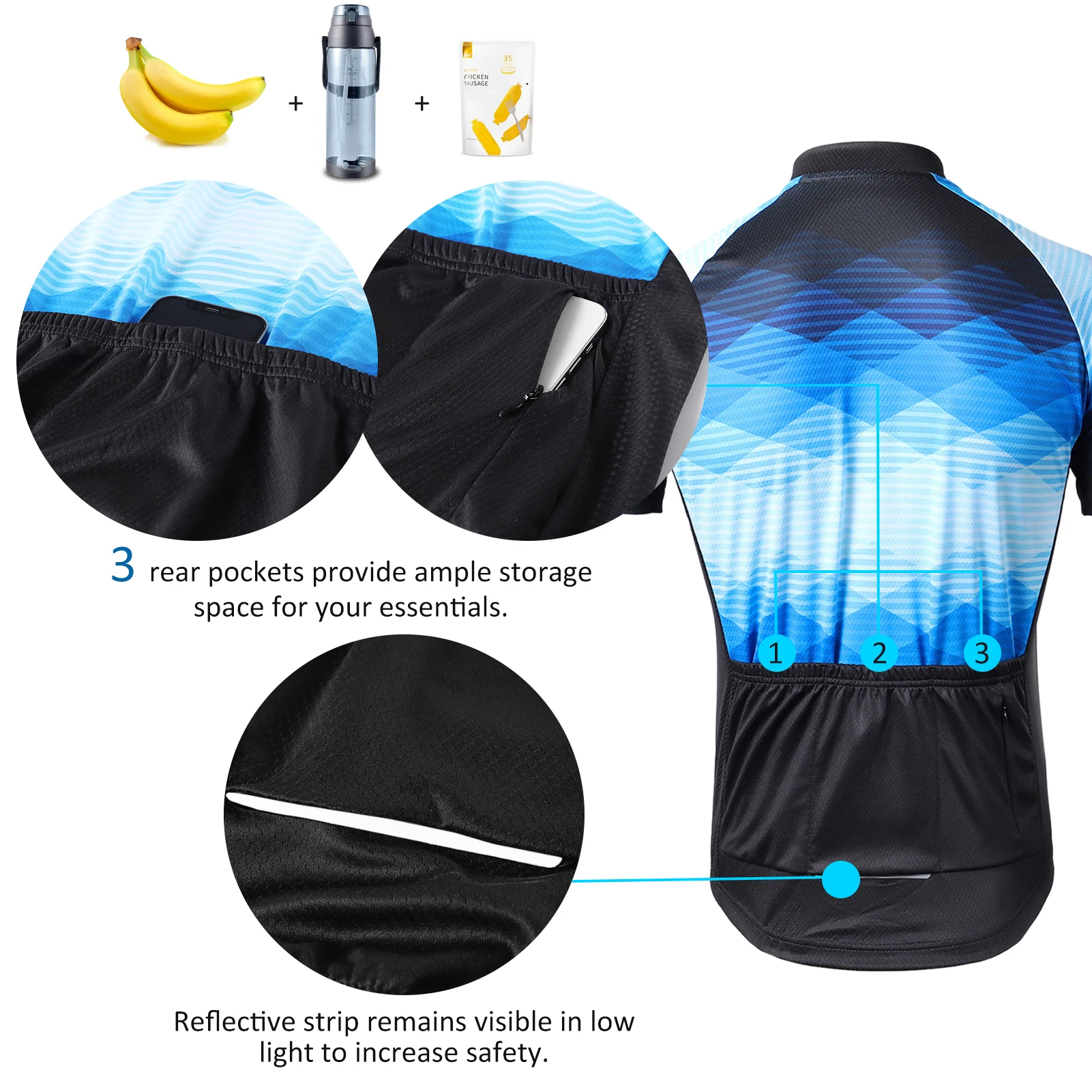 Мужская велосипедная футболка Lixada дышащая рубашка с коротким рукавом и шорты