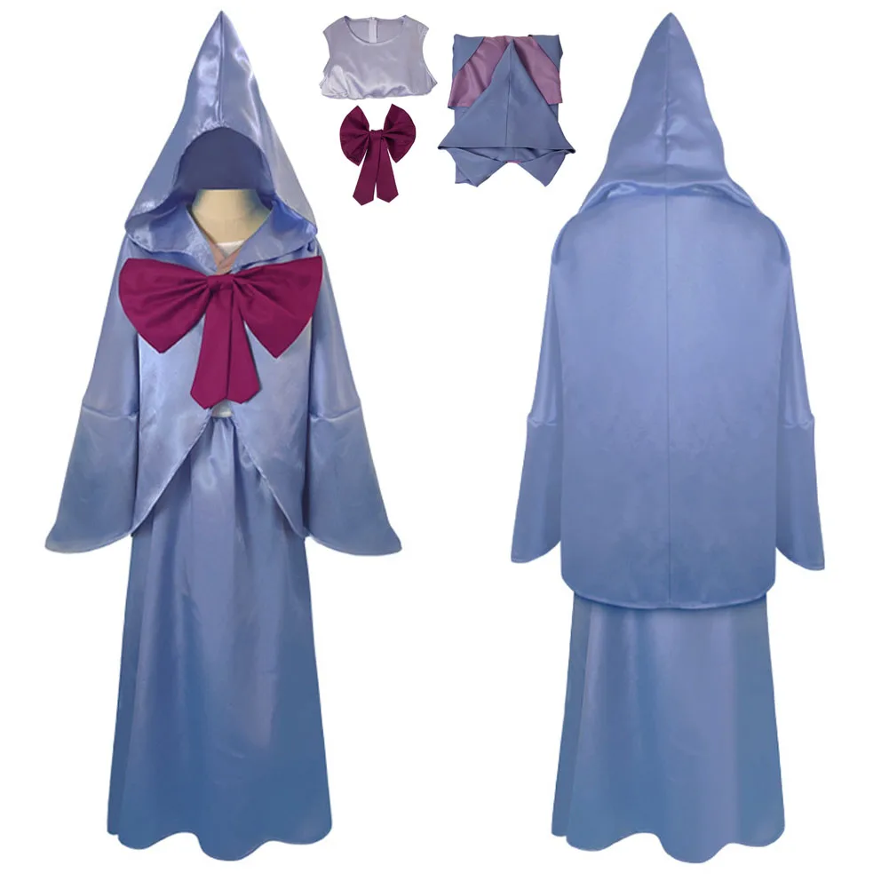 Anime Female Fairy Godmother Cosplay Costume Dress Women Purple Skirt Clothes Outfit Girls Halloween Carnival Suit For Role Play