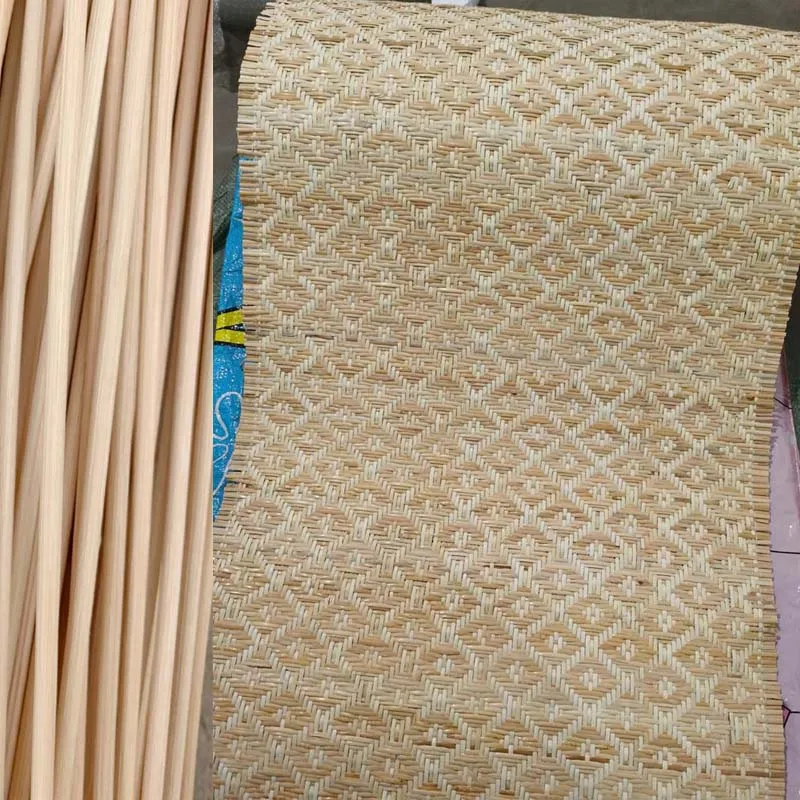 1-2.5 Meters New Beautiful Pattern Natural Rattan Roll Indonesian Cane Webbing Material For Furniture Decor Repair With Stick