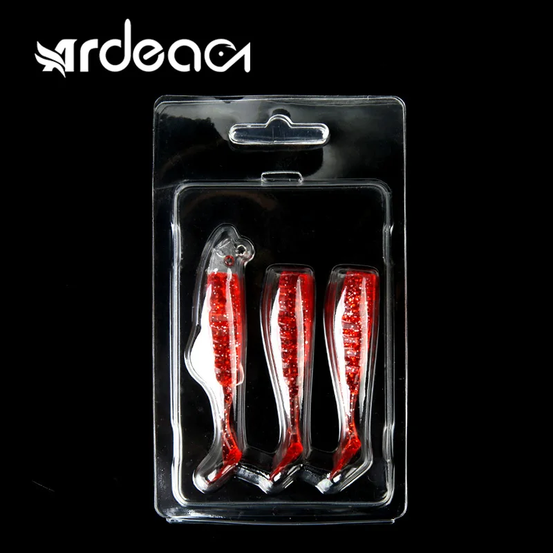 

ARDEA T Tail Black Minnow 8cm/8.6g 3pcs/set Jig Head Soft Bait Artificial Worm Hook Fish Seabass Fishing Lure Bass Pike Wobblers