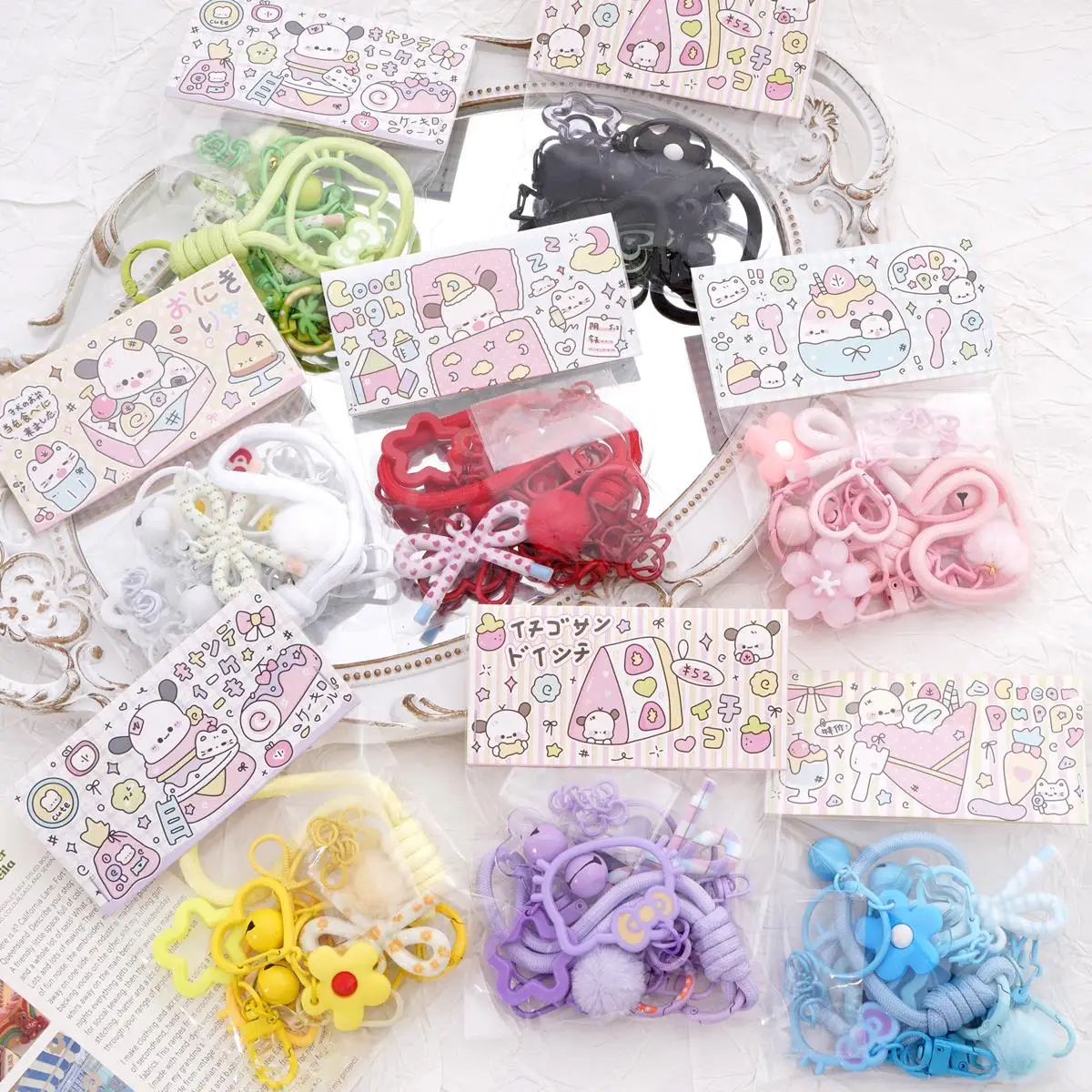 Фото Новый стильный набор из 10 штук: бусины Perler, подвески, материалы для брелоков, набор для создания украшений своими руками, аксессуары для сумок и подвесок. №1
