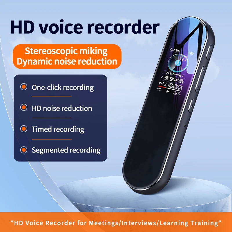 

Mini HD Digital Voice Recorders Pen Portable Audio Intelligent Voice Control MP3 Player One-Click Recording Support OTG To Text