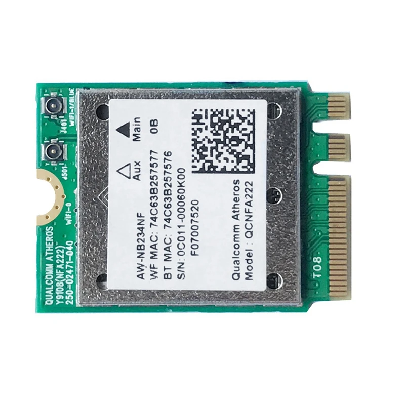 

2X QCNFA222 AW-NB234NF 802.11A/B/G/N Wireless WIFI Bluetooth Card 2.4Ghz 5Ghz Wifi + BT 4.0 NGFF Wlan