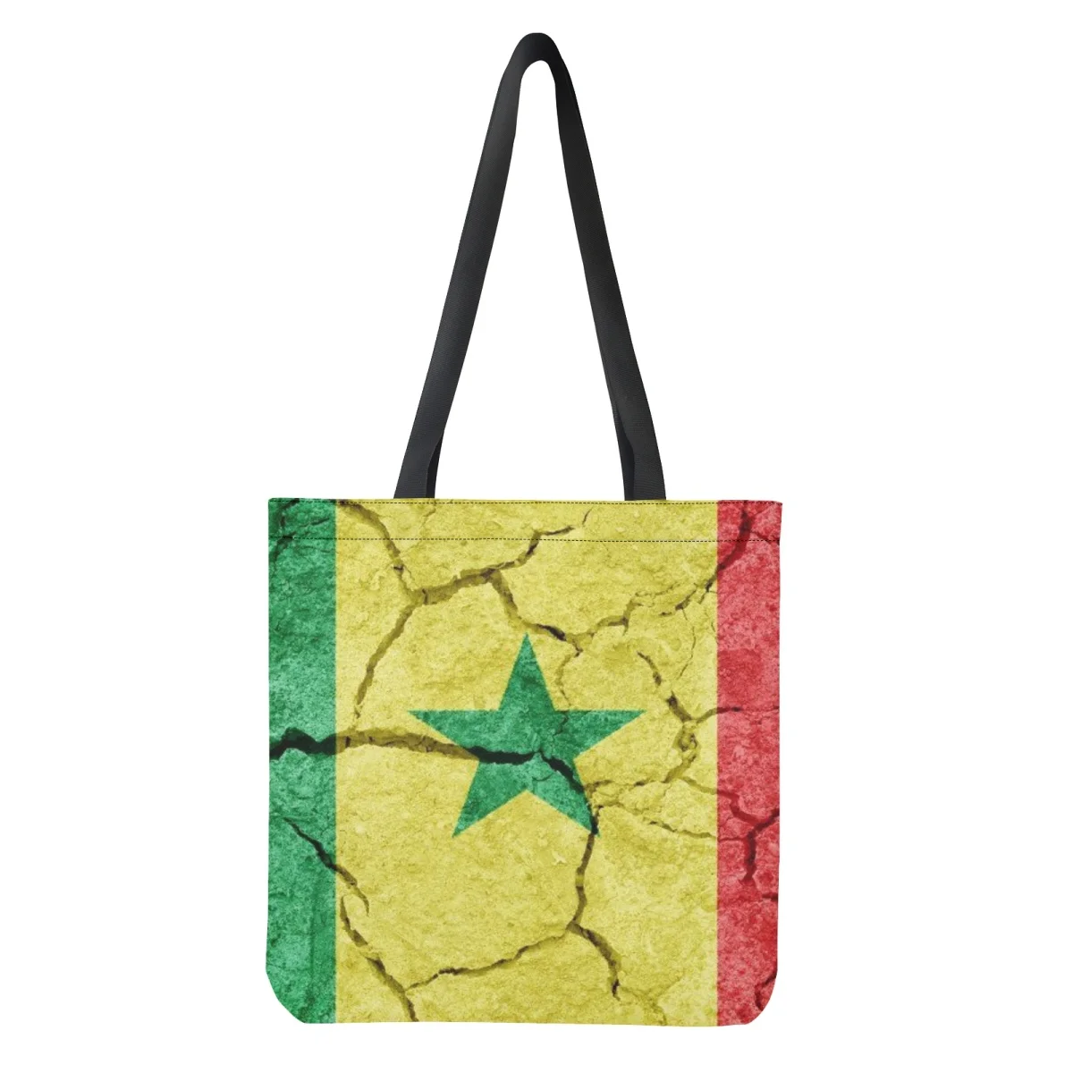Ladies Shoulder Bag Popular Cameroon Flag Printing Large Capacity Foldable Totes Bag for College Student Canvas Girls Bookbags
