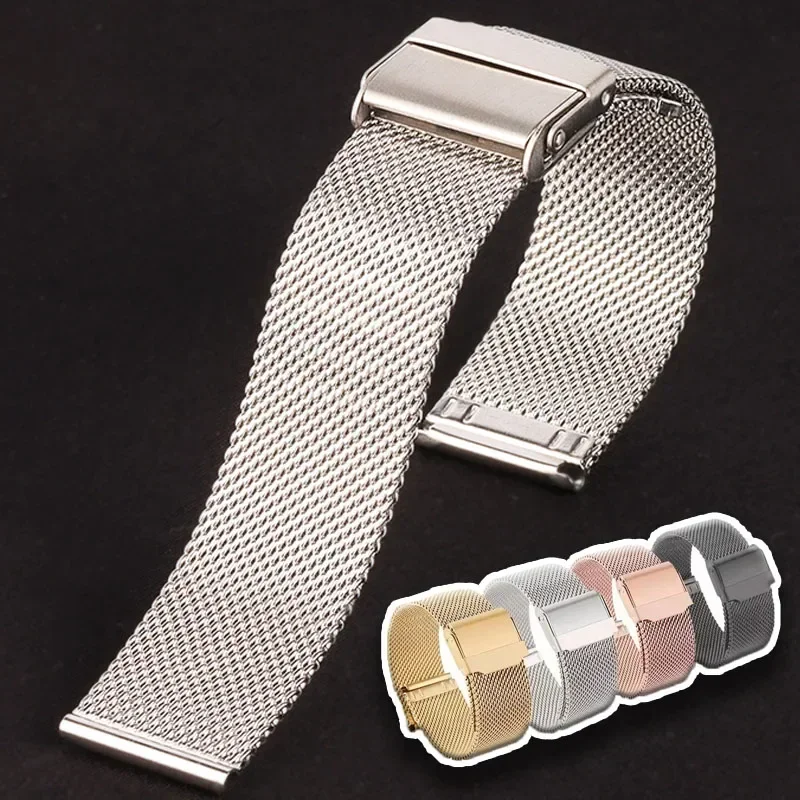 Металлический миланский ремешок из сетки 0 6 мм 12 13 14 17 18 19 20 22 сменный для часов
