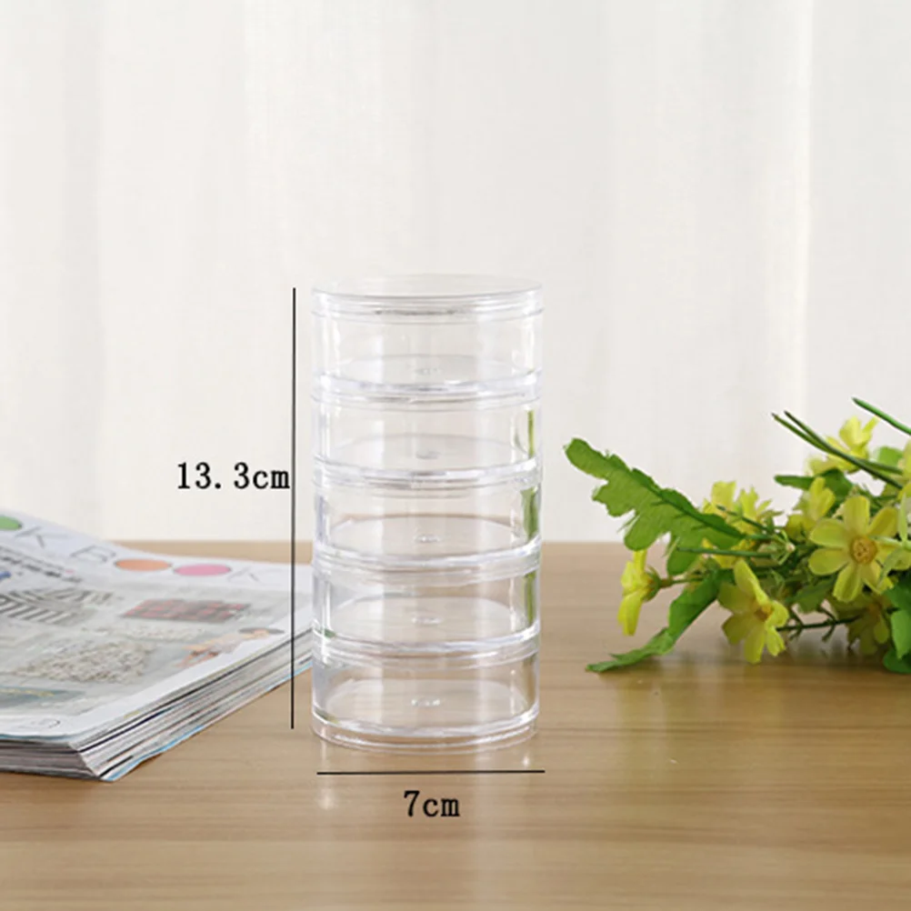 

1pc Storage Container Cylinder Container Cylinder Storage Box Nail Rhinestones Boxes