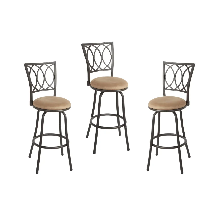 

Virgil Adjustable Height Swivel Barstools, Set of 3, Tan