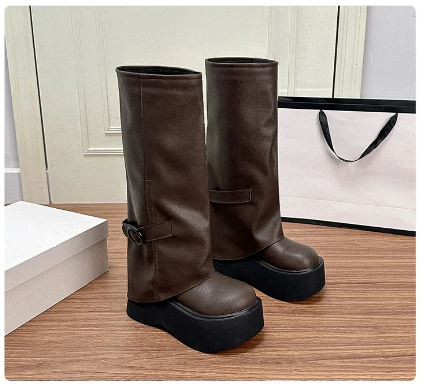 Осенне-зимние сапоги до бедра женские брюки 2024 высококачественная повседневная