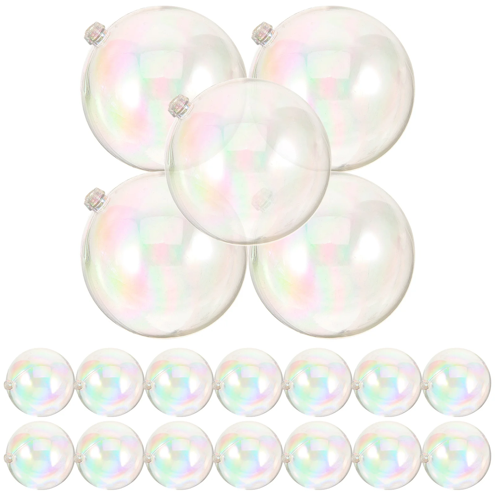 25 Pcs Christmas Decoration Ball Iridescent Boxdiy Hanging Ornament Clear Ornaments Decorations Balls Pendant