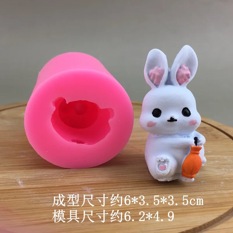 Силиконовая форма в виде кролика с бантом из редиса 3D капля шоколадного геля