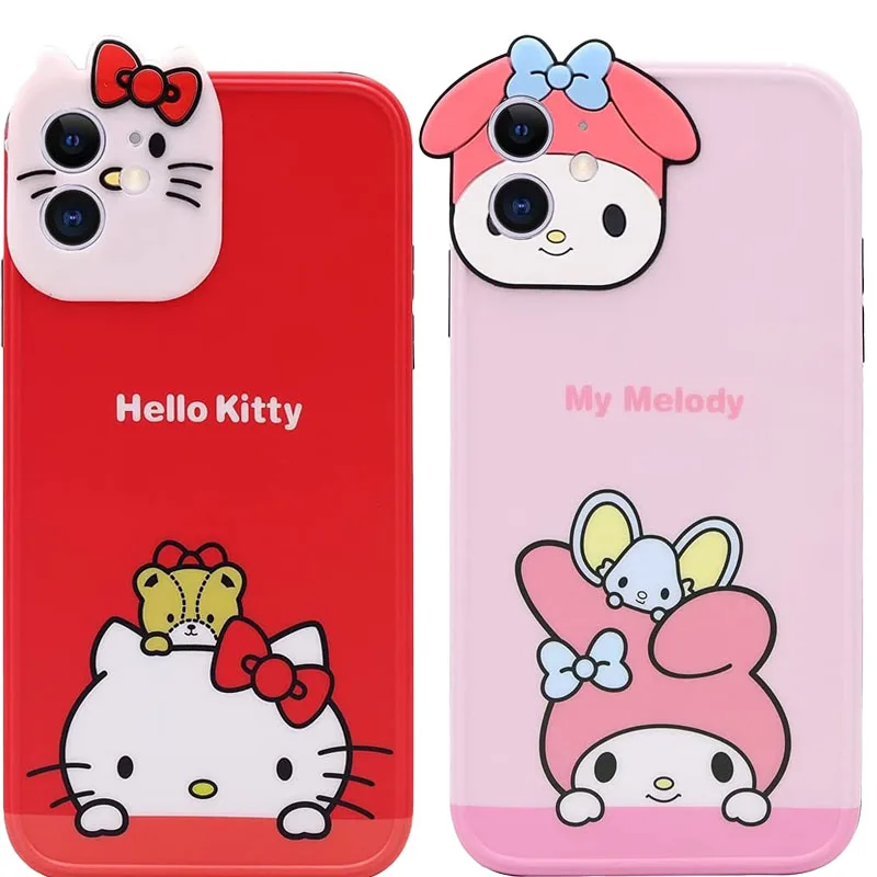 

Hello Kitty My Melody Case Cute Cartoon [3D Camera Lens Protector] Series Case for iPhone 7/8P/X/XR/XS/XSMAX/11/12Pro