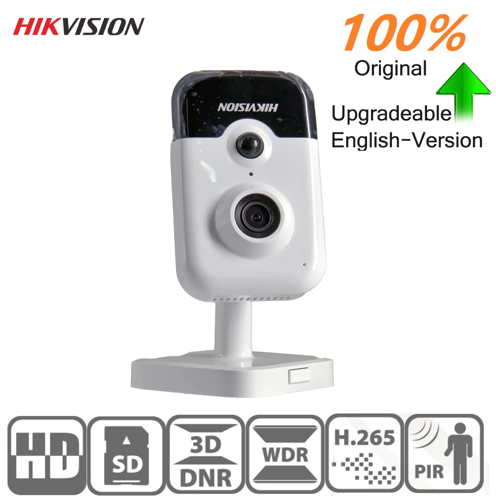 

Hikvision Original 4MP Wi-Fi IP Camera DS-2CD2443G0-IW IR Fixed Cube WIFI PoE Built-in 2-Way Audio PIR SD Card Indoor Security