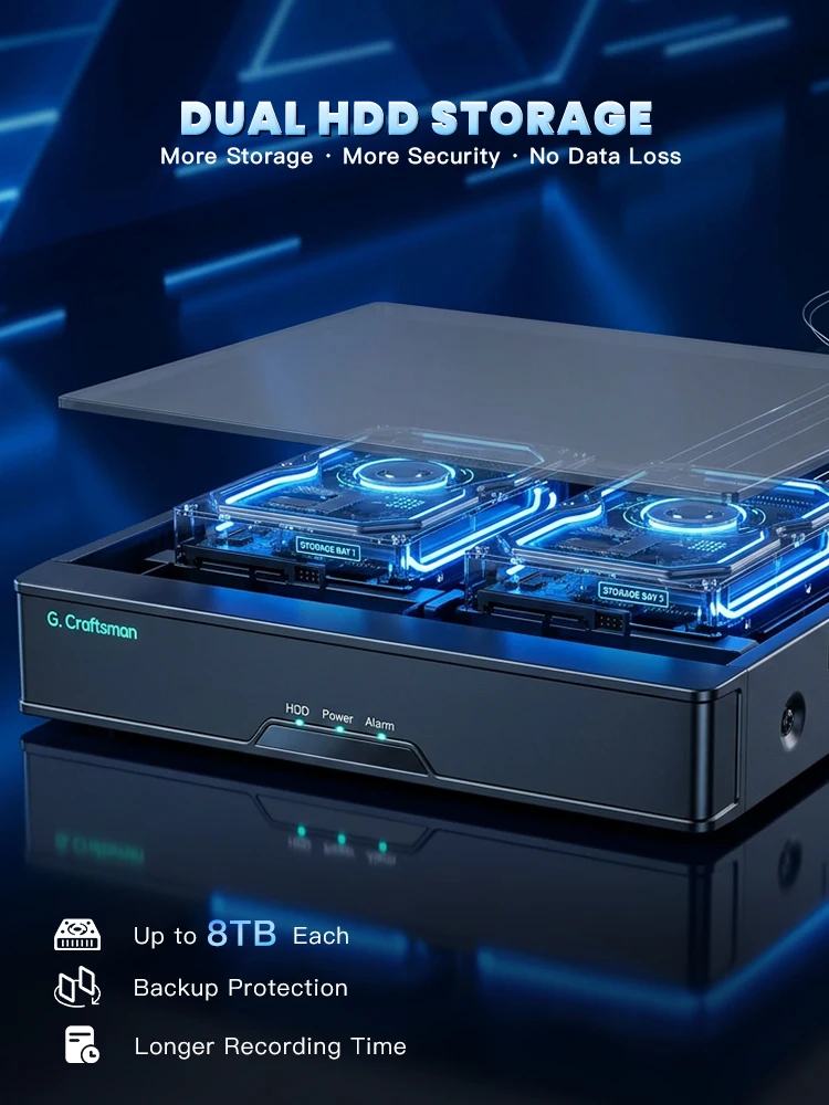Фото C-R,36CH NVR Система видеонаблюдения с обнаружением человека и электронным забором, сетевой видеорегистратор H.265 ONVIF, умная сигнализация, G.Craftsman №5