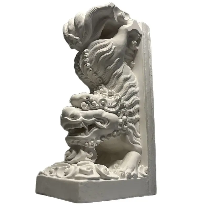

16CM Chinese stone lion office study desktop decoration home decoration plaster decoration