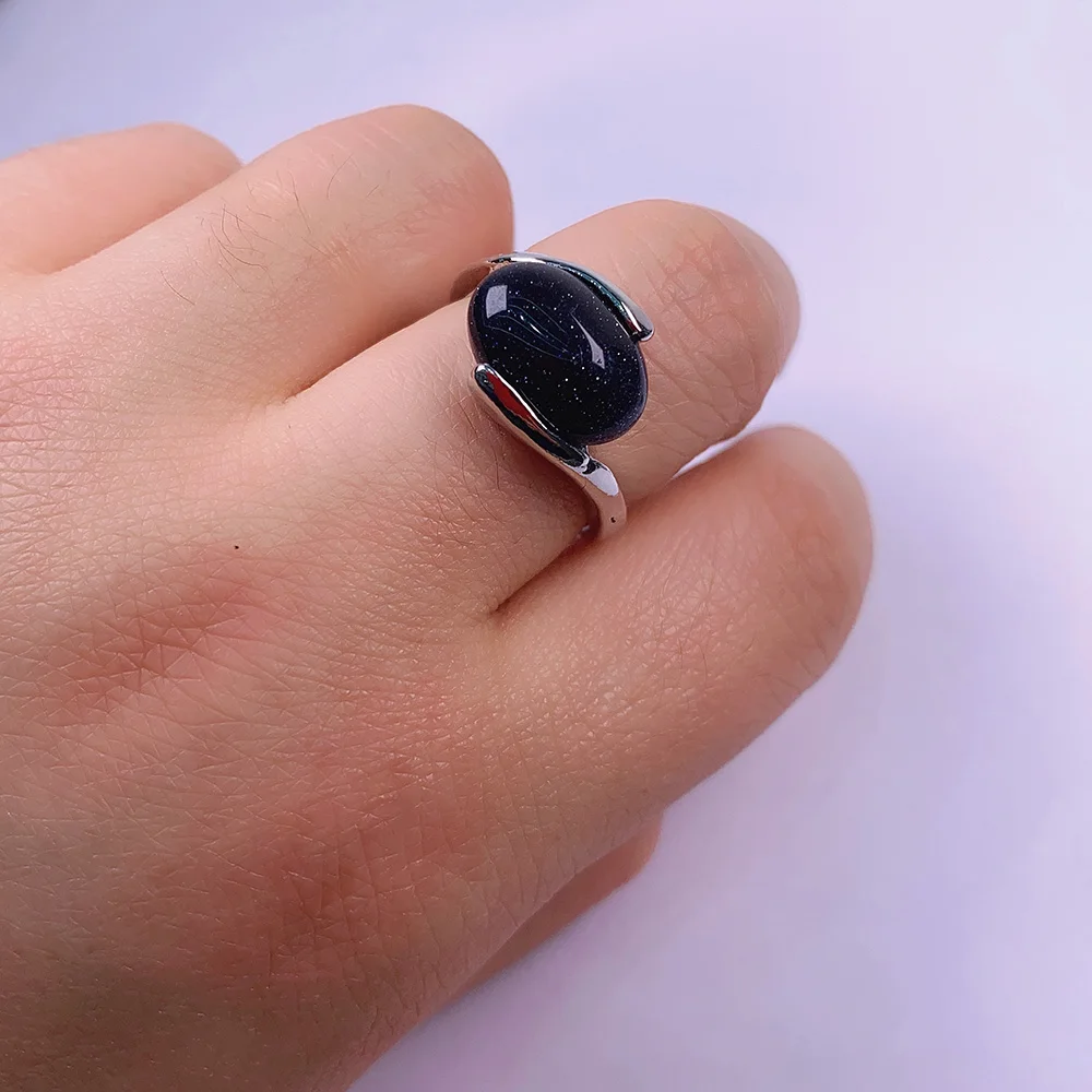 

20Pcs/pack Wholesale Mix-style Natural Stone Ring Blue Stand Stone Ring Charms For Elegant Women Love Romantic Gift