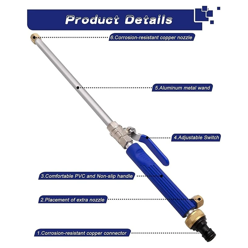 Водяной шланг для мойки высокого давления с 2 насадками