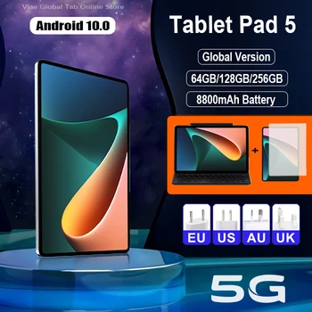 World Premiere Pad 5 Tablet Android 10 Octa Core 6 / 8GB RAM 128 / 256GB ROM MTK6797 8800mAh Daul SIM 5G Network Tablet 8 inch